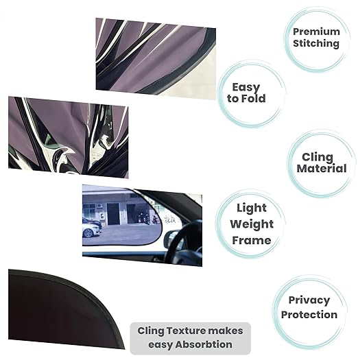 2025 UPGRADED Electrostatic Film Foldable Window Shades for Car